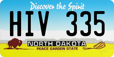 ND license plate HIV335