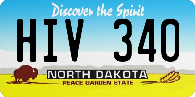 ND license plate HIV340