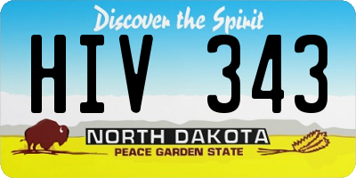 ND license plate HIV343