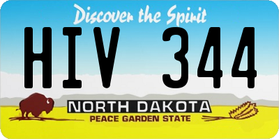 ND license plate HIV344