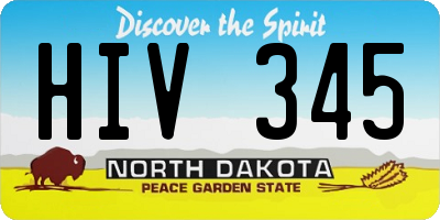 ND license plate HIV345