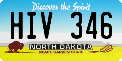 ND license plate HIV346