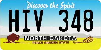 ND license plate HIV348