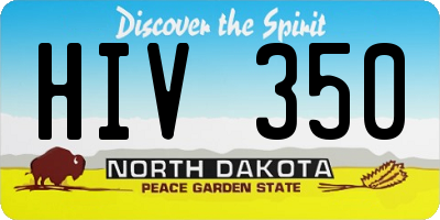 ND license plate HIV350