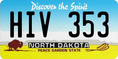 ND license plate HIV353