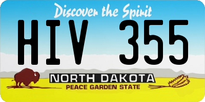 ND license plate HIV355