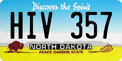 ND license plate HIV357