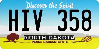 ND license plate HIV358