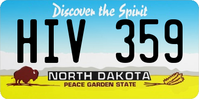 ND license plate HIV359