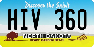 ND license plate HIV360