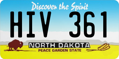 ND license plate HIV361