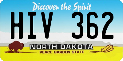 ND license plate HIV362