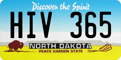 ND license plate HIV365