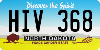 ND license plate HIV368