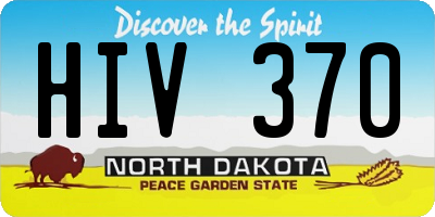 ND license plate HIV370