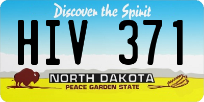 ND license plate HIV371