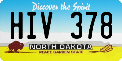 ND license plate HIV378