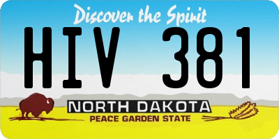 ND license plate HIV381