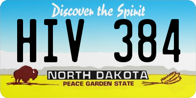 ND license plate HIV384