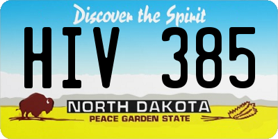 ND license plate HIV385