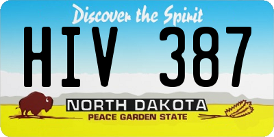 ND license plate HIV387