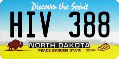 ND license plate HIV388