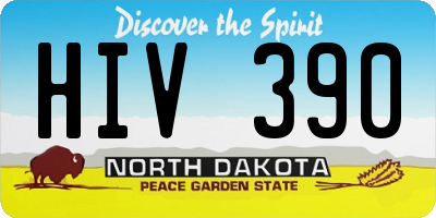 ND license plate HIV390