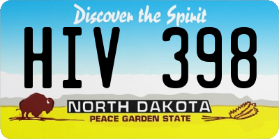 ND license plate HIV398