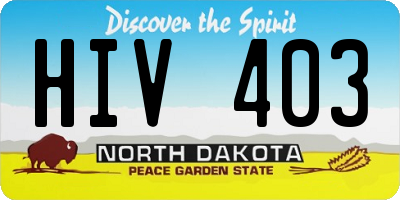 ND license plate HIV403