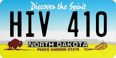 ND license plate HIV410