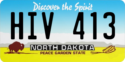 ND license plate HIV413