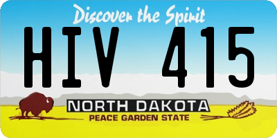 ND license plate HIV415