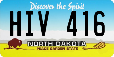 ND license plate HIV416