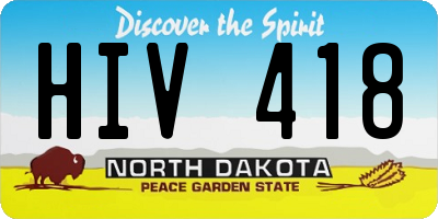 ND license plate HIV418