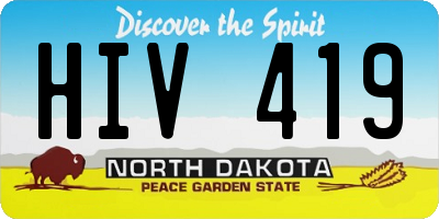 ND license plate HIV419