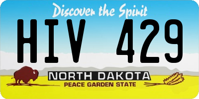 ND license plate HIV429