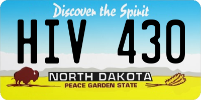 ND license plate HIV430