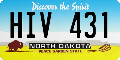 ND license plate HIV431