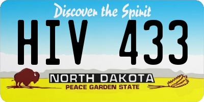 ND license plate HIV433