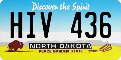 ND license plate HIV436