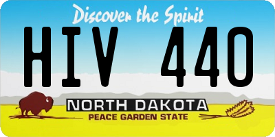 ND license plate HIV440