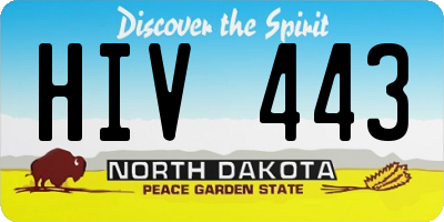 ND license plate HIV443