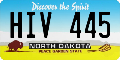 ND license plate HIV445