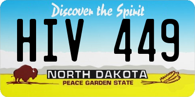 ND license plate HIV449