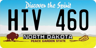 ND license plate HIV460