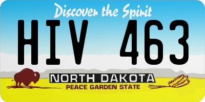 ND license plate HIV463