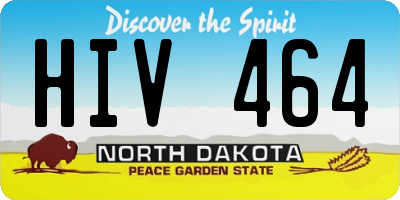 ND license plate HIV464