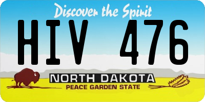 ND license plate HIV476