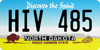 ND license plate HIV485