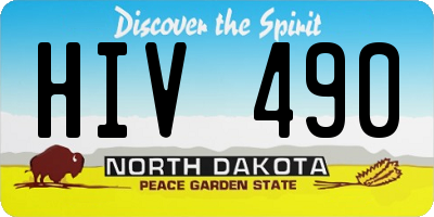 ND license plate HIV490